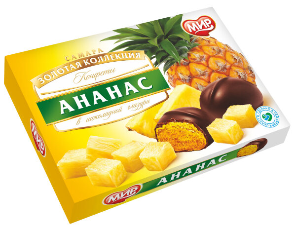 №2 КФ МИР Ананас в шоколадной глазури 160г в Нягани